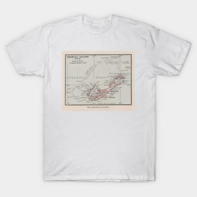 Old Bermuda Map (1912) Vintage Bermudian Island Atlas T-Shirt by Bravuramedia